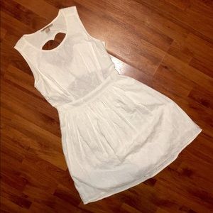 White cutout heart eyelet dress